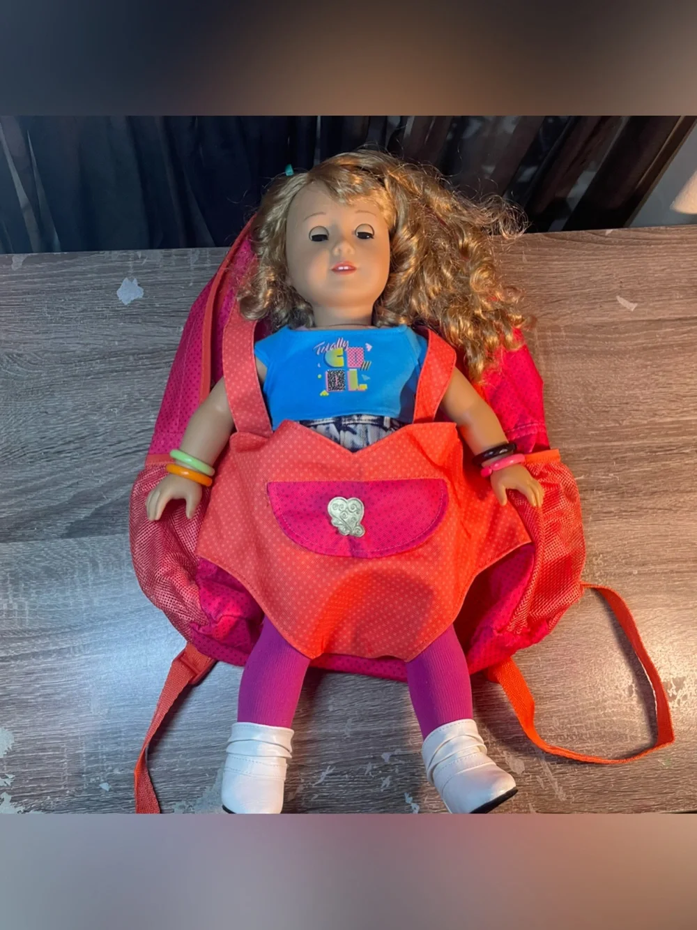 Our Generation Kids Pink and Orange Heart Backpack for 18” Dolls